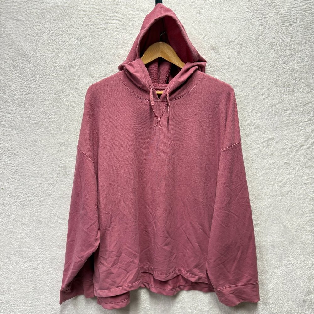 Nike Yoga Dri-Fit Hoodie Womens 2XL Mauve Pink Knit Cotton Swoosh Soft Stretch